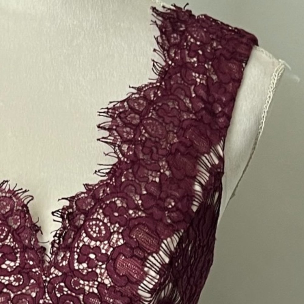 Trixxi Maroon Lace Cocktail Dress S - Picture 2 of 7